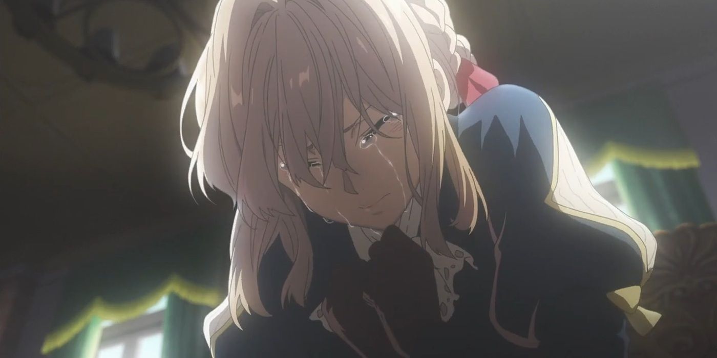 Violet chorando Violet Evergarden Episódio 10