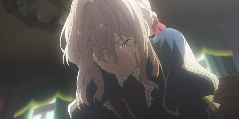 Violet chorando Violet Evergarden Episódio 10