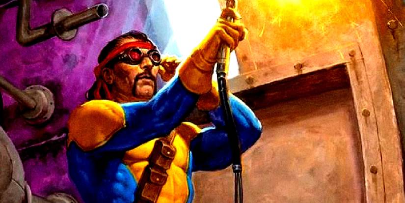 X-Men hero Forge wields and fixes a ceiling in Marvel Comics