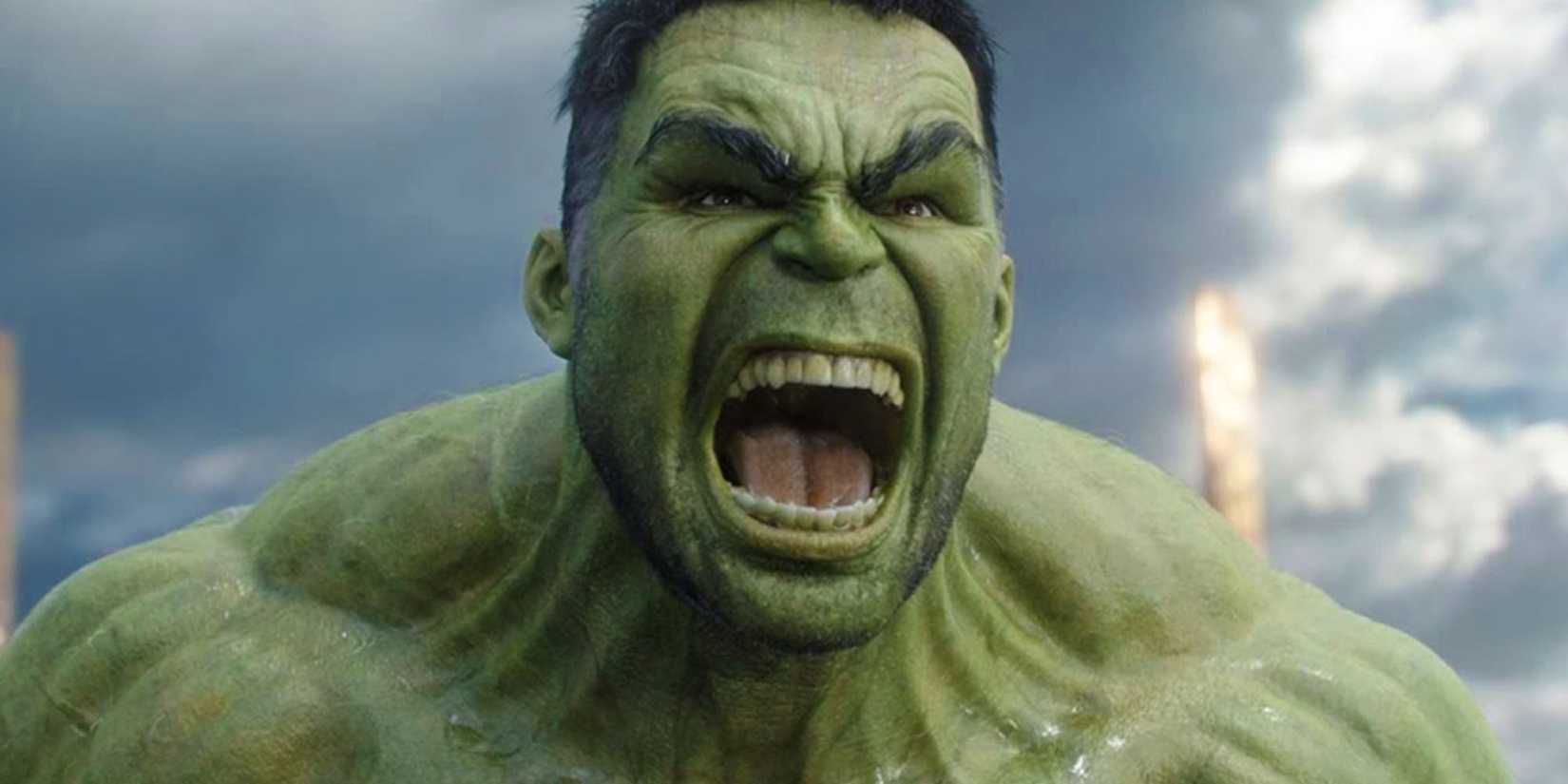Mark Ruffalo as the MCU’s Hulk screaming in rage