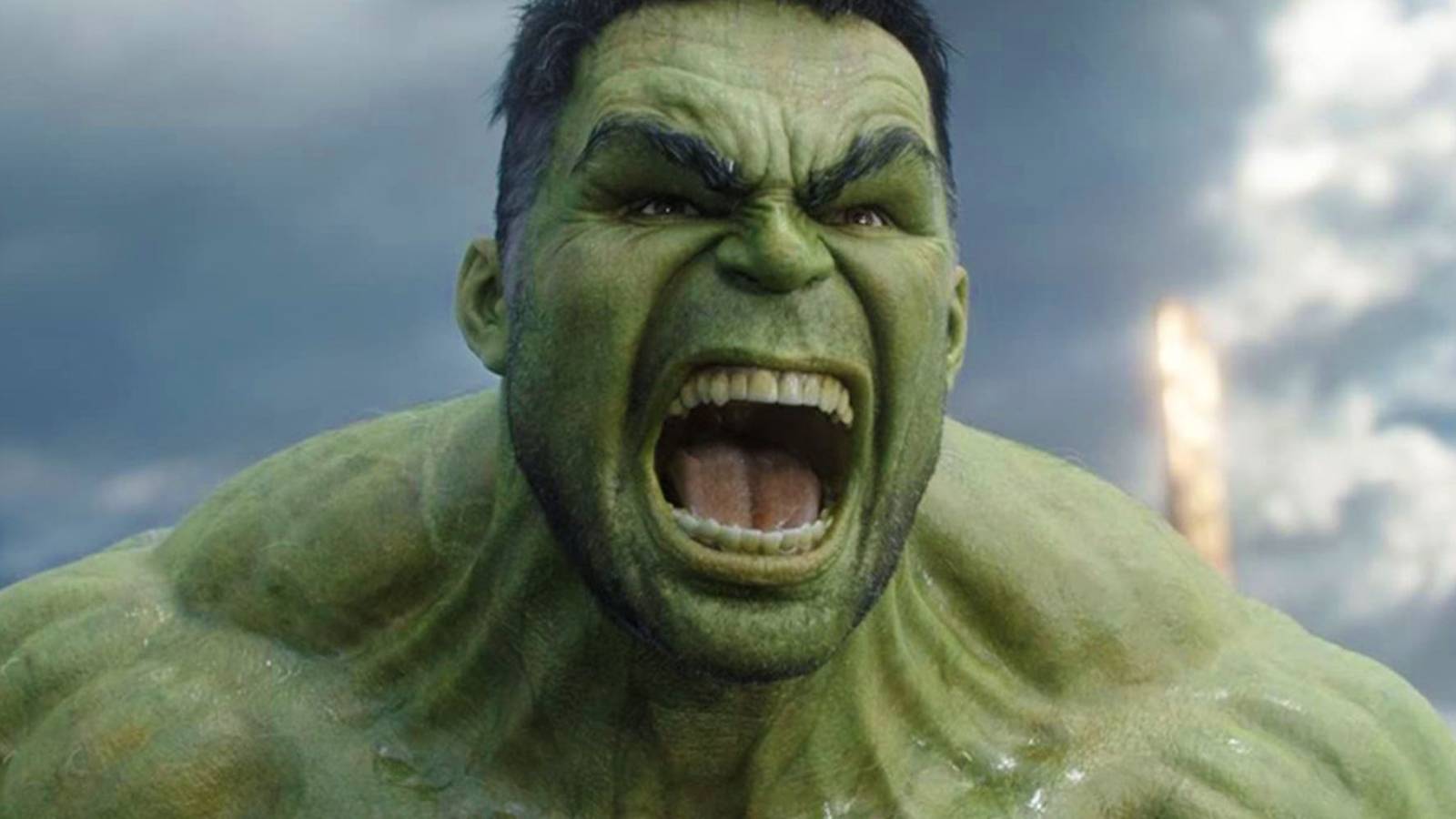 Mark Ruffalo as the MCU’s Hulk screaming in rage