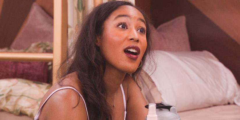Big Brother 27 houseguest Ashley Hollis talks to other players in the house