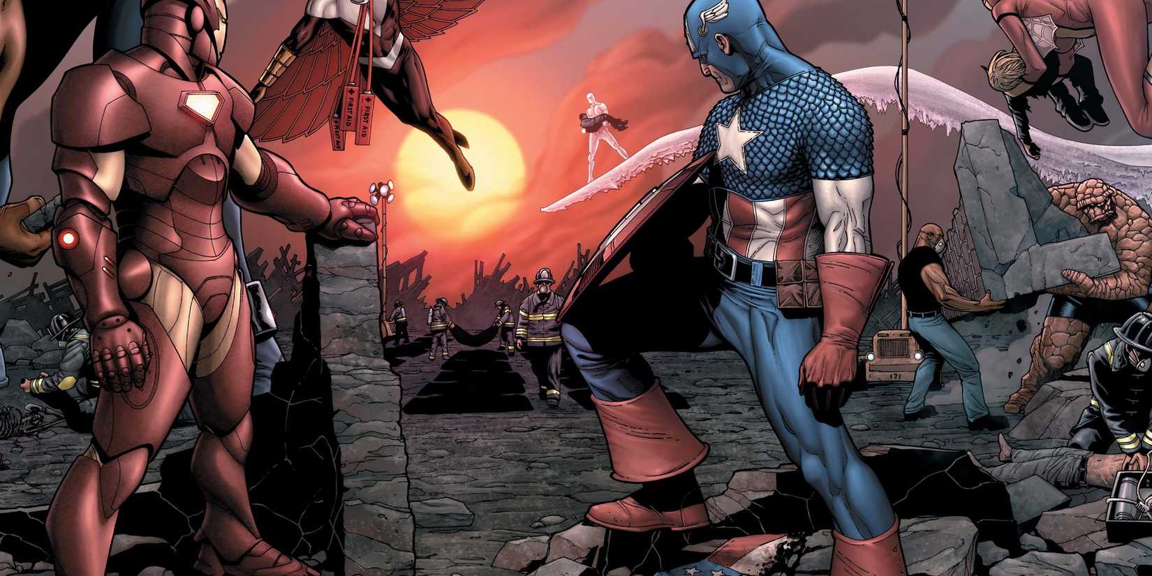 Avengers in Stamford after Destruction Marvel