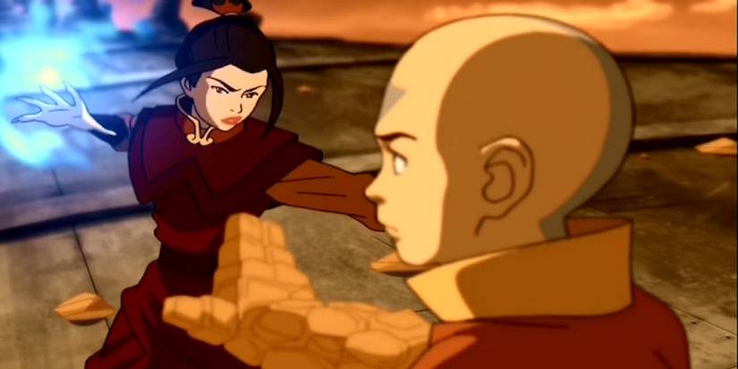 Azula lightning-bends at Aang in the Avatar the Last Airbender episode The Drill