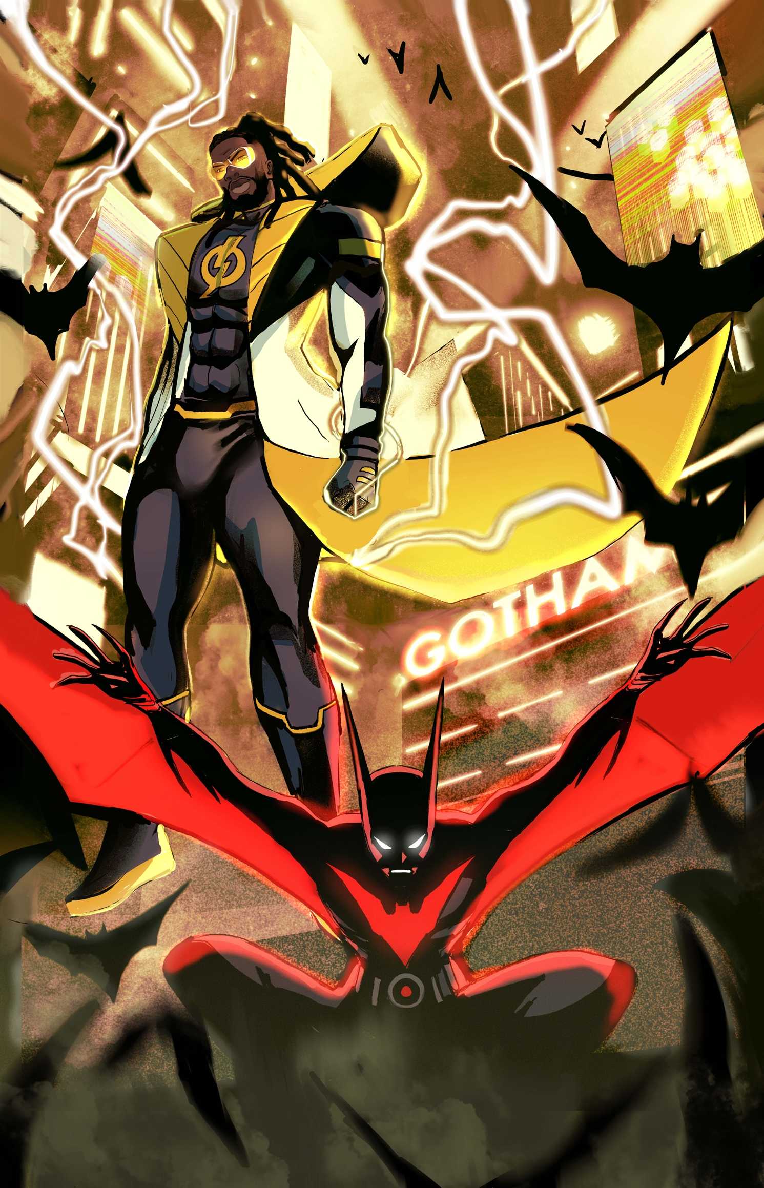 Compic Drawing Batman Beyond And Static Shock Return in New DC Comic
