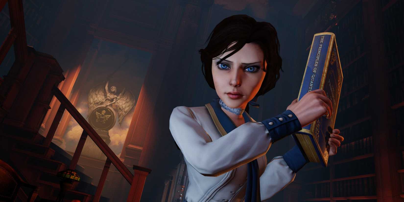 Bioshock Infinite Elizabeth holding a book