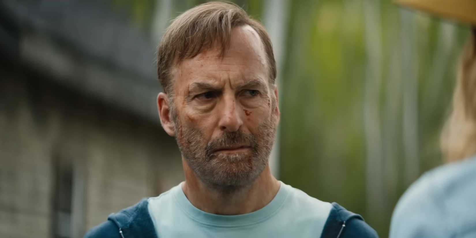 Bob Odenkirk as Hutch Mansell talking to his wife in Nobody 2
