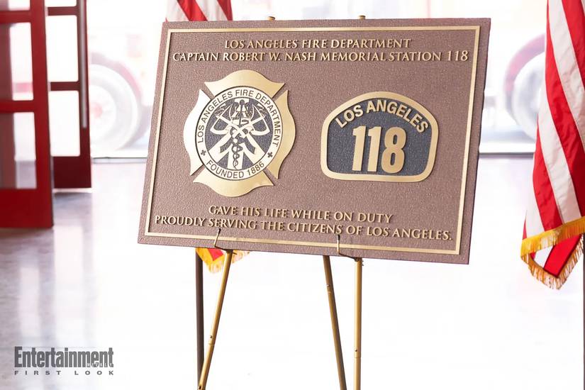 Bobby Nash plaque from 9-1-1 season 9