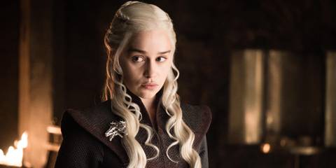 Daenerys Targaryen (Emilia Clarke) looking suspicious in Game of Thrones-1