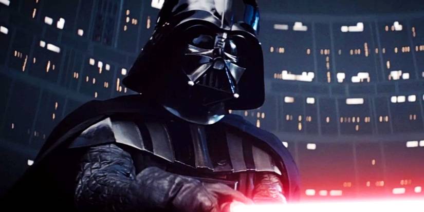 Darth Vader with a lightsaber in The Empire Strikes Back