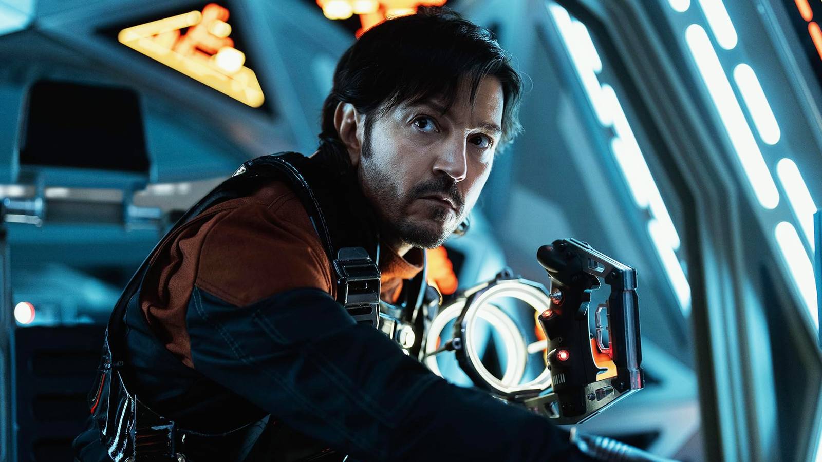 Diego Luna looking serious in Andor