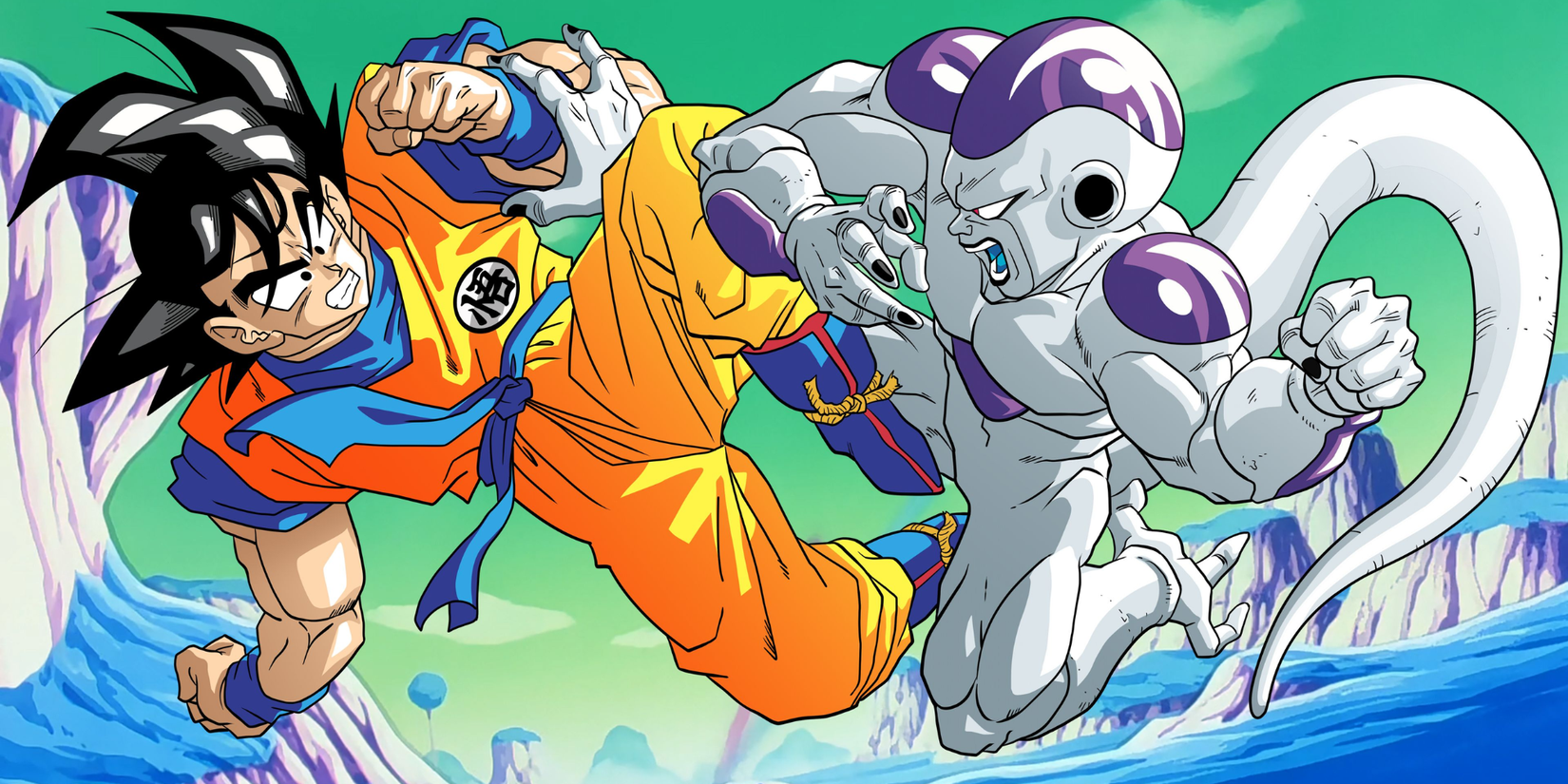 Hình ảnh nổi bật của anime Dragon Ball Z - Goku đấu với Frieza Shonen Jump