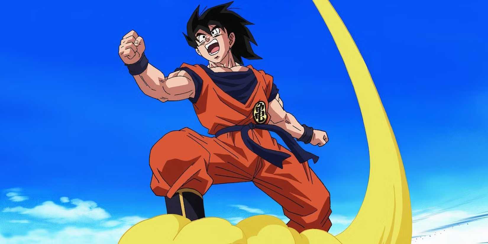 Goku flying on Nimbus in the opening of Dragon Ball Z Kai