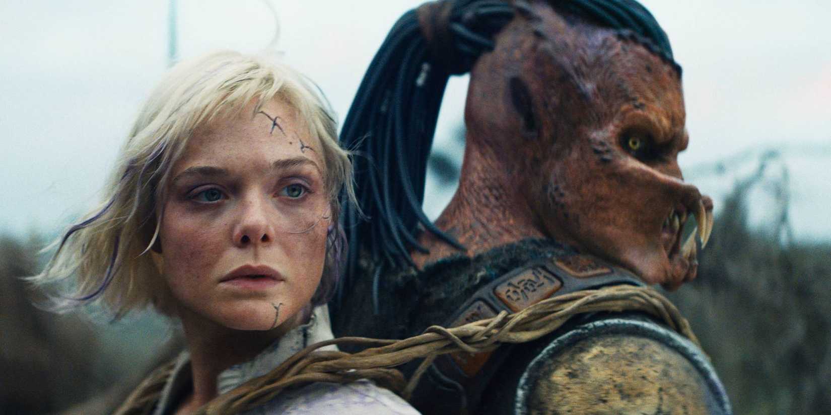 Elle Fanning Thia and Dek in Predator Badlands