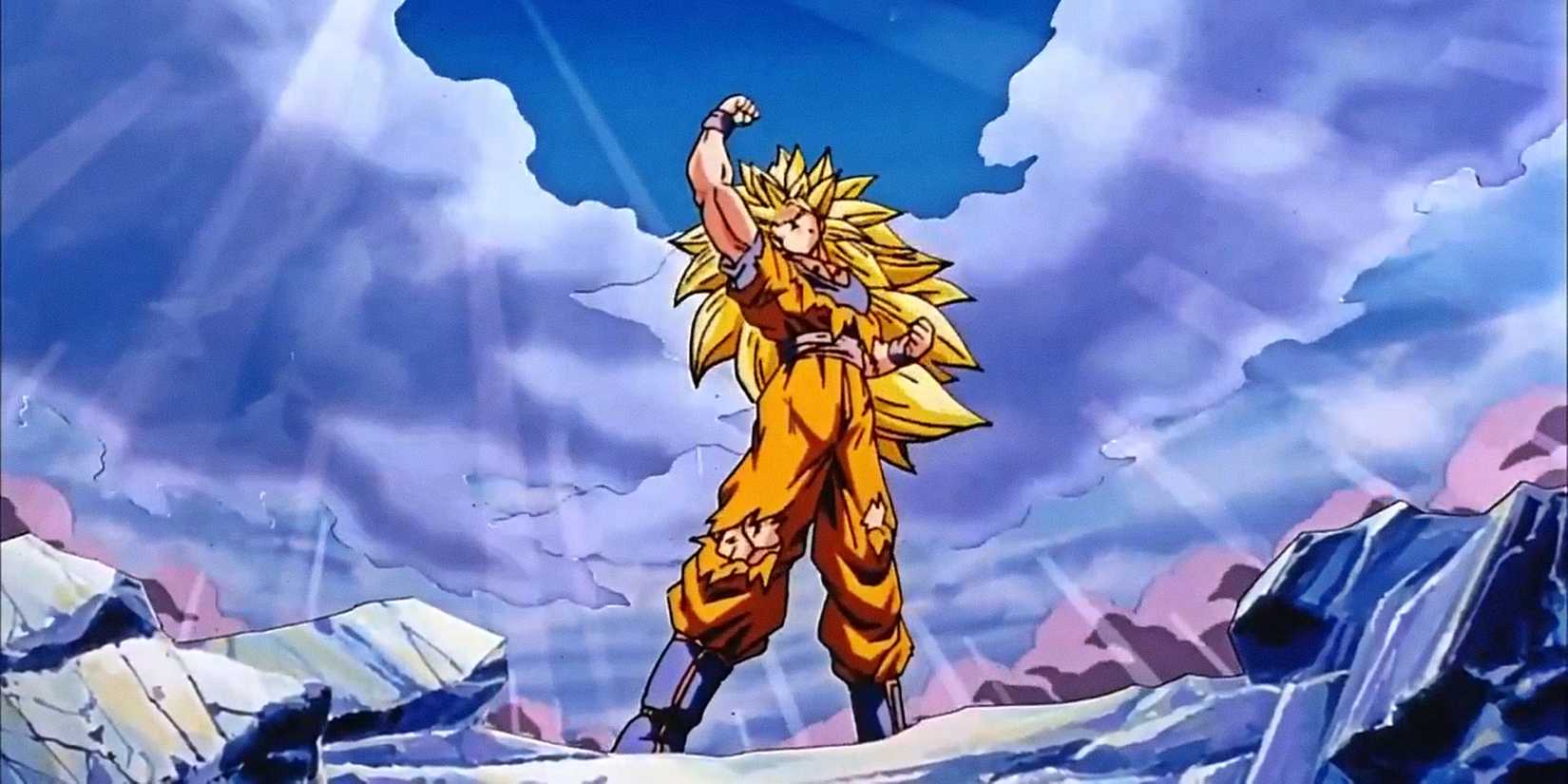 Dragon Ball's iconic shot of Goku standing victoriously after the defeat of Hirudegarn in Wrath of the Dragon.