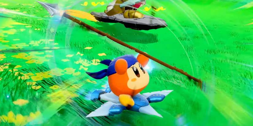 Kirby Air Riders Bandana Waddle Dee spinning spear for Spear Cyclone Special ability.