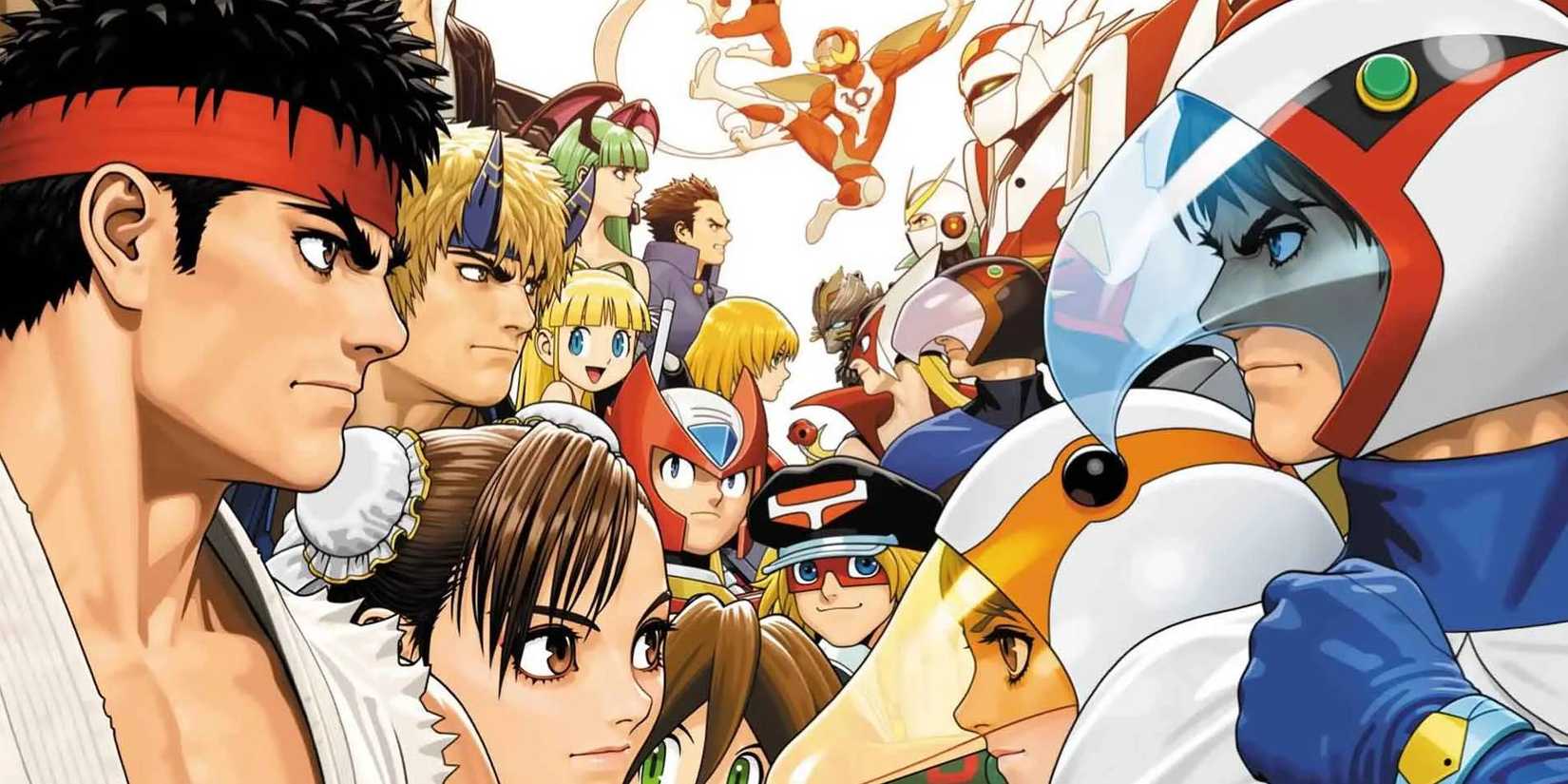 Tatsunoko vs Capcom both rosters facing off against each other