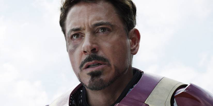 Iron Man looking off-screen in Captain America Civil War