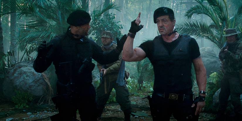 Jason Statham and Stallone in The Expendables 2