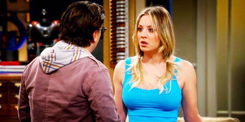 Johnny Galecki as Leonard and Kaley Cuoco as Penny looking angry in The Big Bang Theory season 7, episode 13