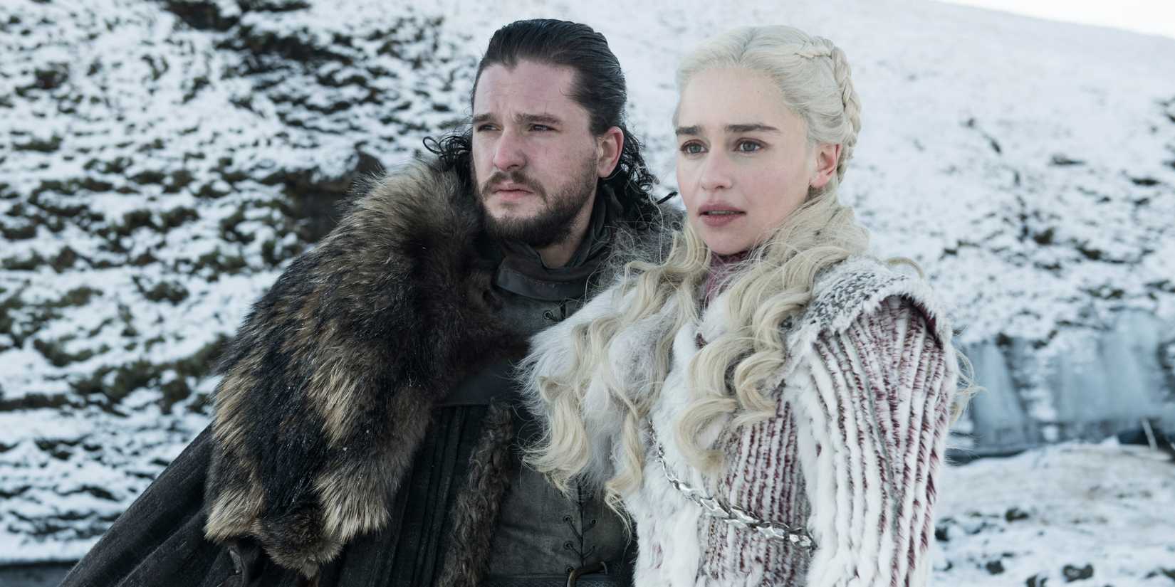Jon Snow and Daenerys Targaryen in Game of Thrones season 8