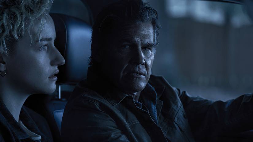 Josh Brolin in car with Julia Garner in Weapons