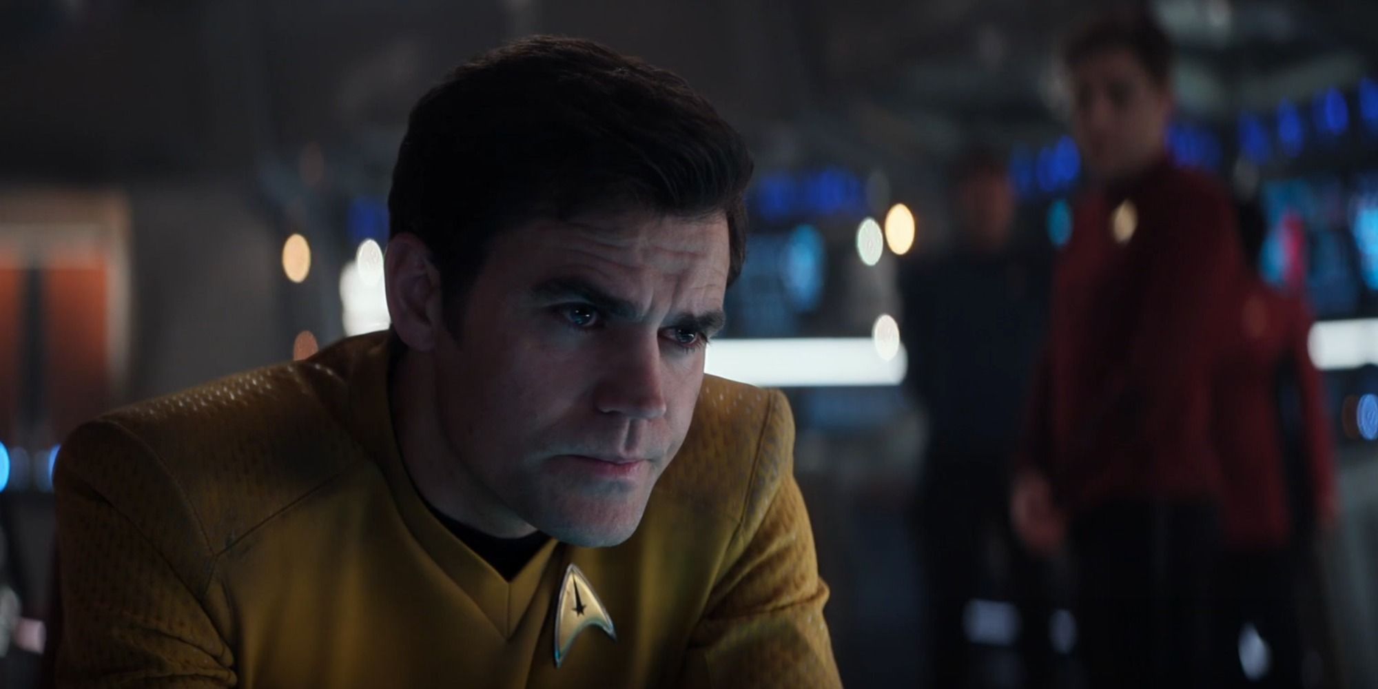 Kirk looking troubled in Star Trek Strange New Worlds season 3 Sehlat Who Ate Its Tail