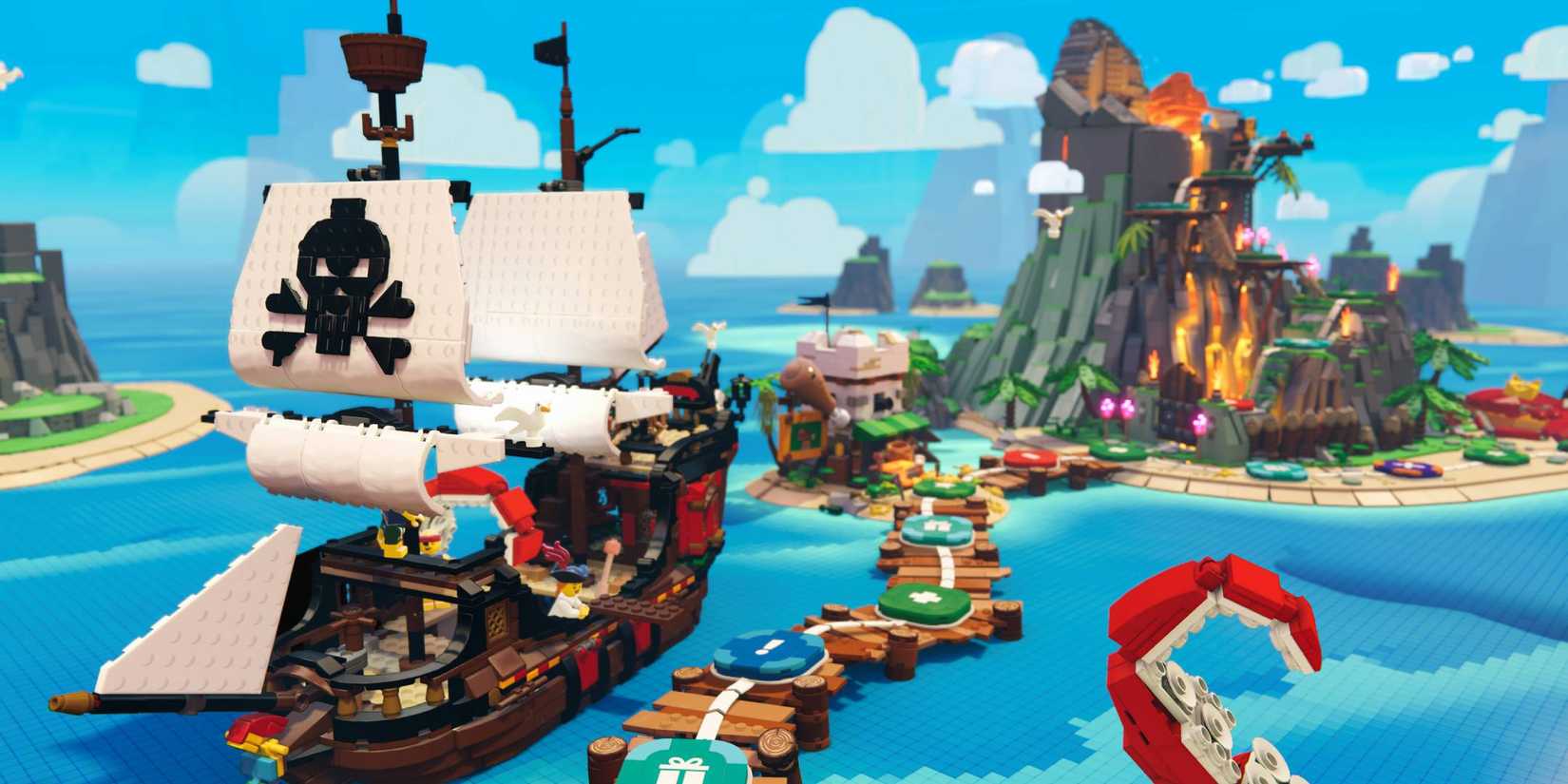 A pirate-themed board in LEGO Party.