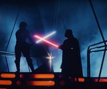 Лук Скайуокер против Дарта Вейдера в фильме "Звездные войны: Эпизод V – Возвращение Лея"