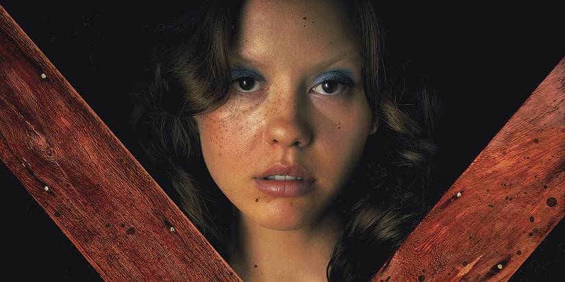 Mia Goth in a promo for X