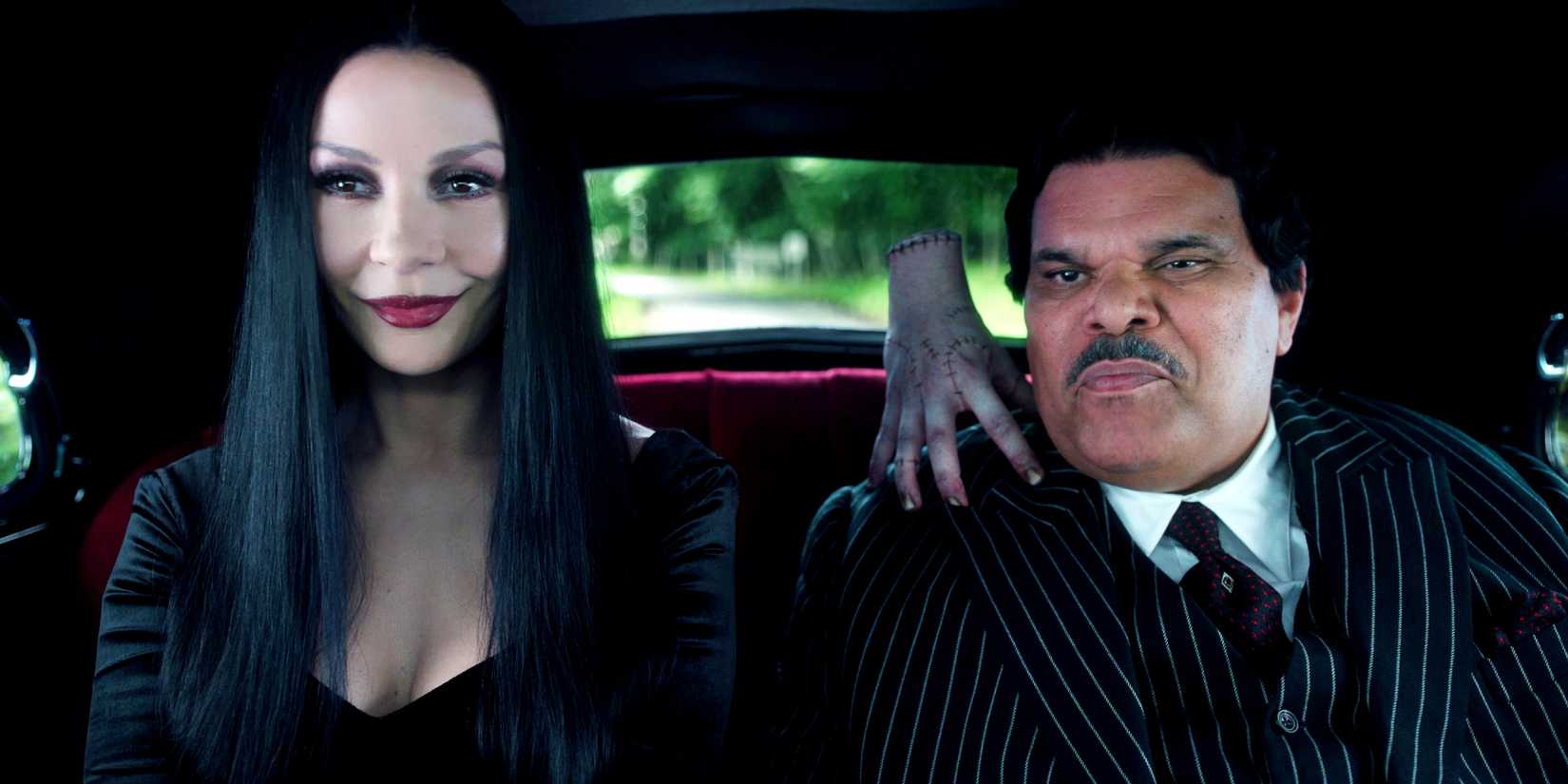 Morticia Thing and Gomez in Wednesday season 2