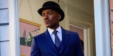 Ncuti Gatwa as the Fifteenth Doctor wearing a suit and bowler hat in Doctor Who season 15