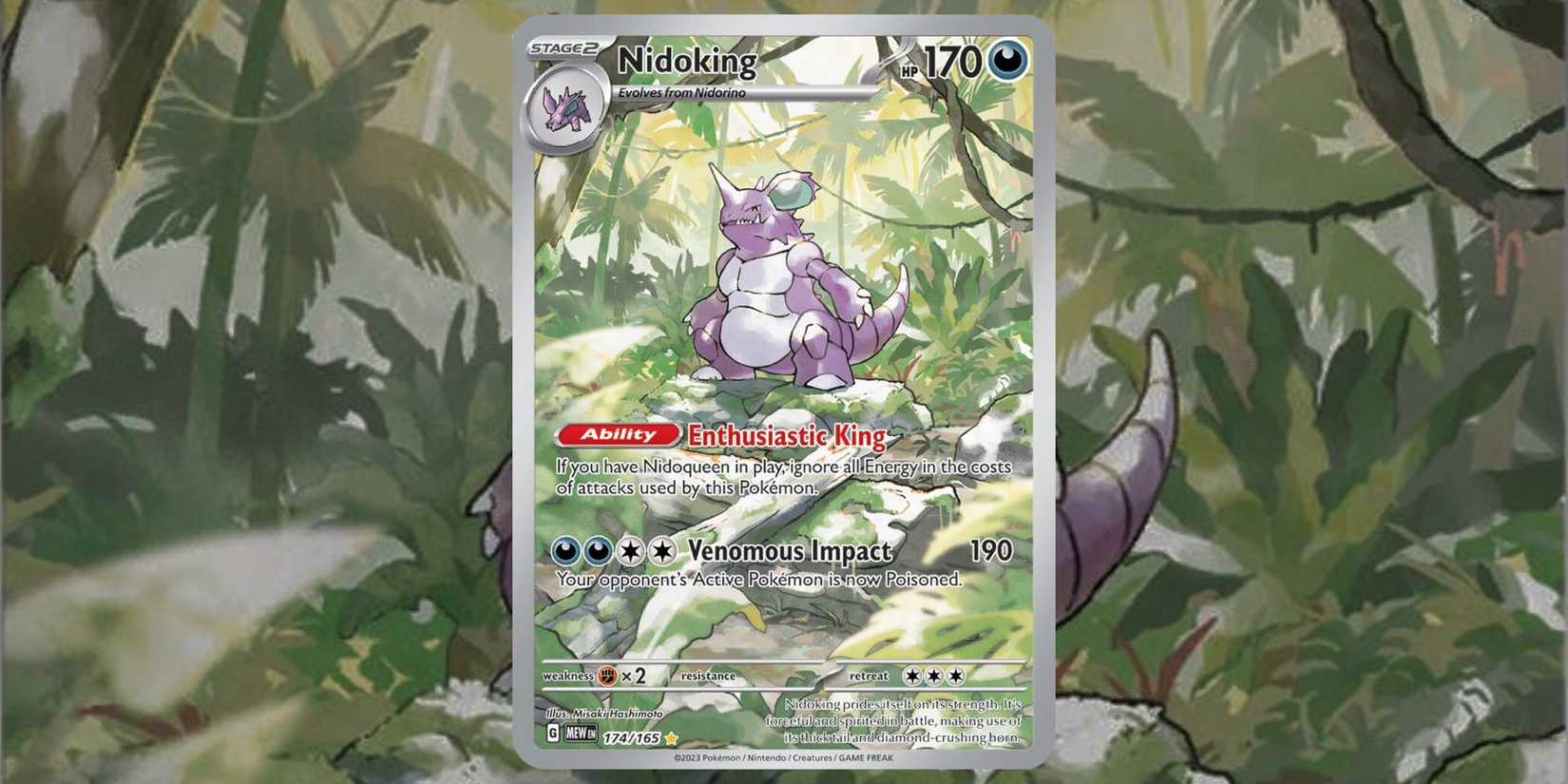 Nidoking card 174 from pokemon tcg 151 set