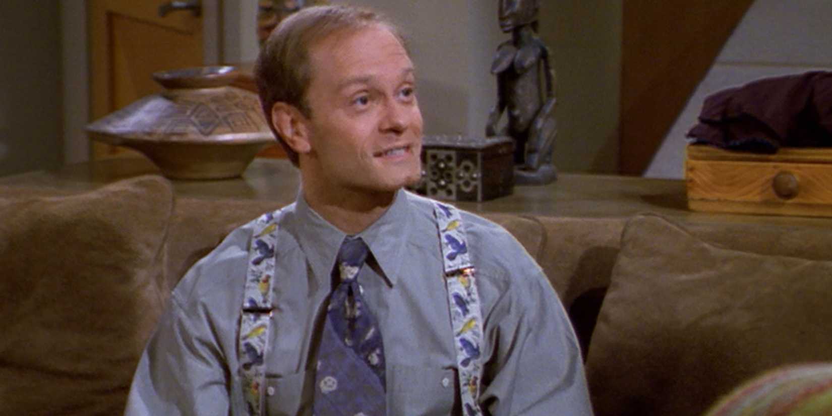 Niles planning a dinner party in Frasier