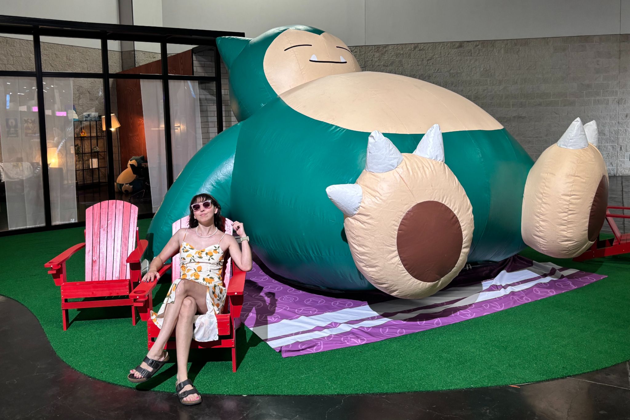
Deven McClure posing with Snorlax at the Pokemon Worlds 2025
