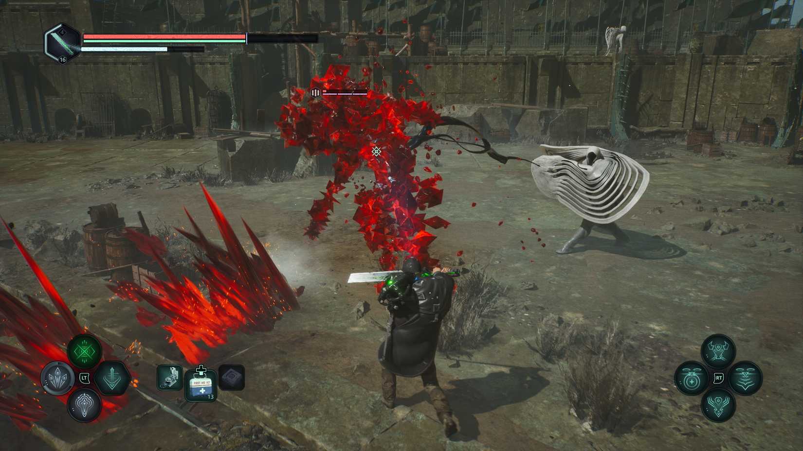 Remi fights a large red Haze and its hosts in Hell is Us