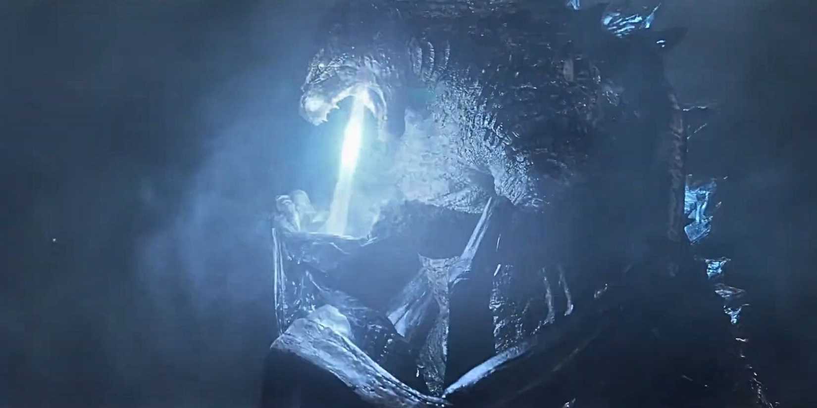 Godzilla usando seu sopro atômico em Godzilla 2014