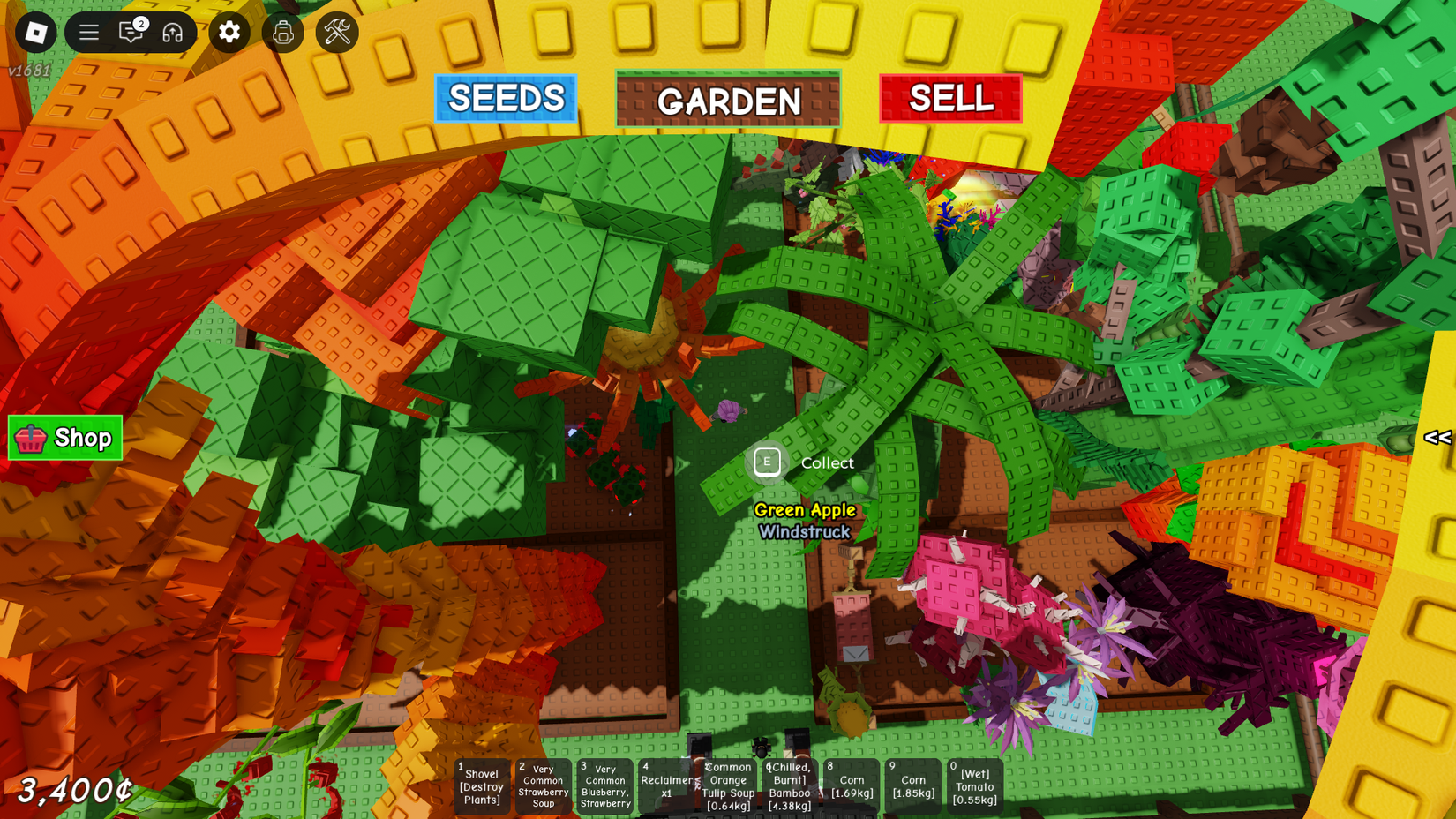 Grow a Garden view of a garden from above