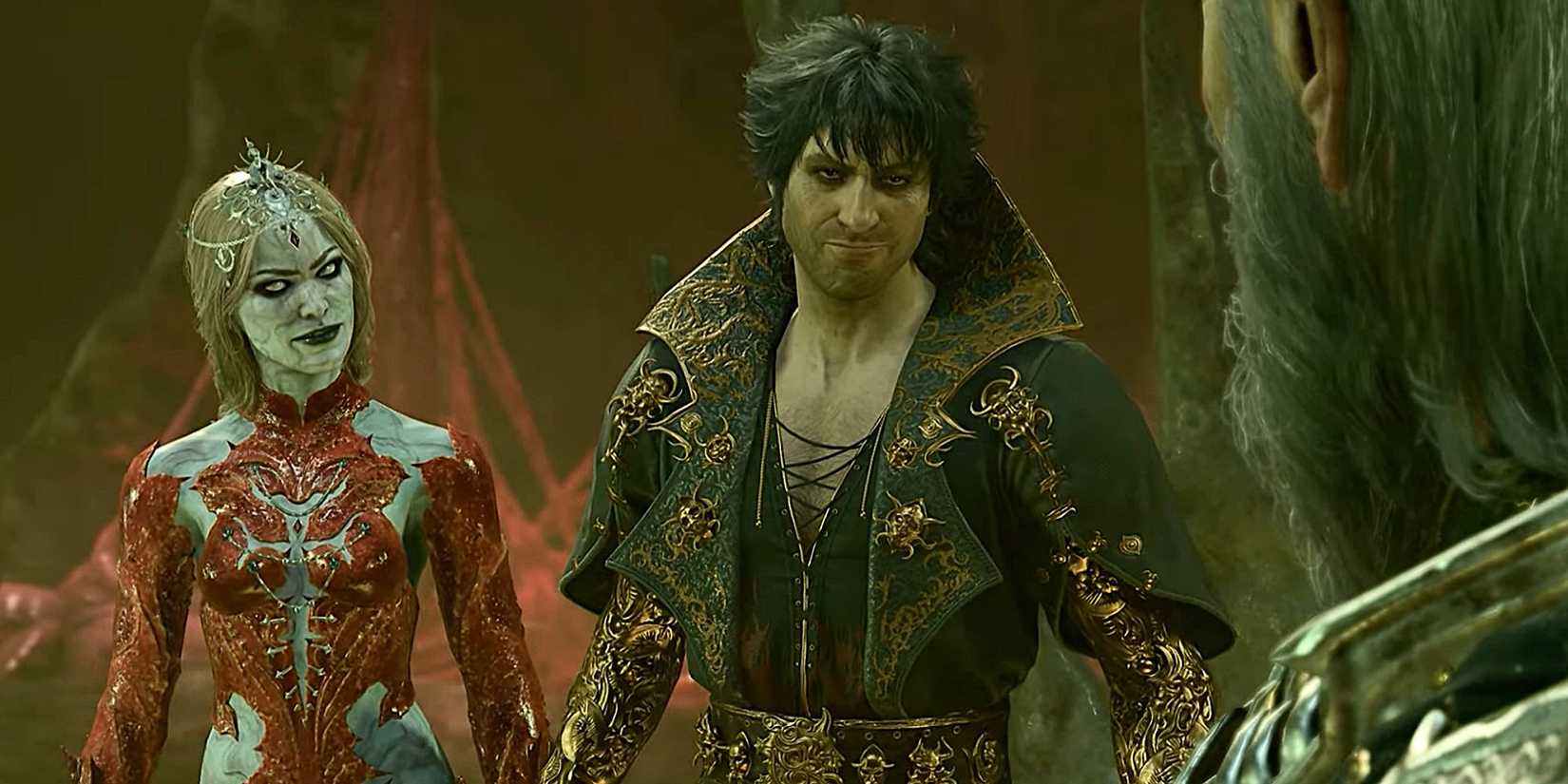 Screenshot of Orin and Enver Gortash Talking To Ketheric Thorm From A Cutscene In Baldur's Gate 3