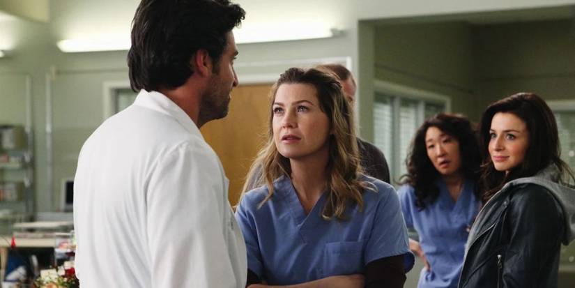 Season 7, Episode 3 “Superfreak” Grey's Anatomy with Meredith Grey looking shocked at Derek Shepherd