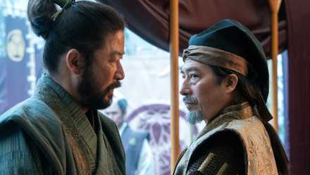 SHOGUN, from left, Tadanobu Asano, Hiroyuki Sanada, 'Broken to the Fist', (Season 1, ep. 105, aired Mar. 19, 2024)