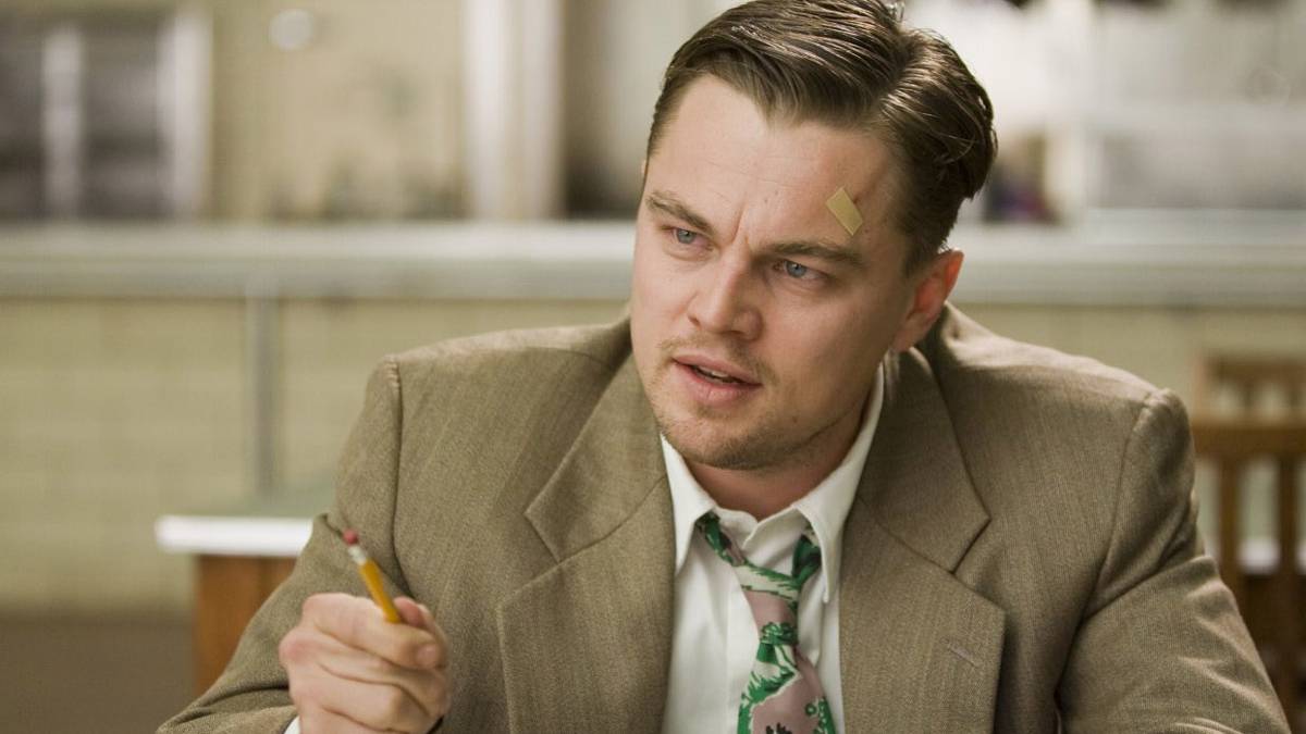 Shutter Island Leonardo DiCaprio as Teddy looking angry