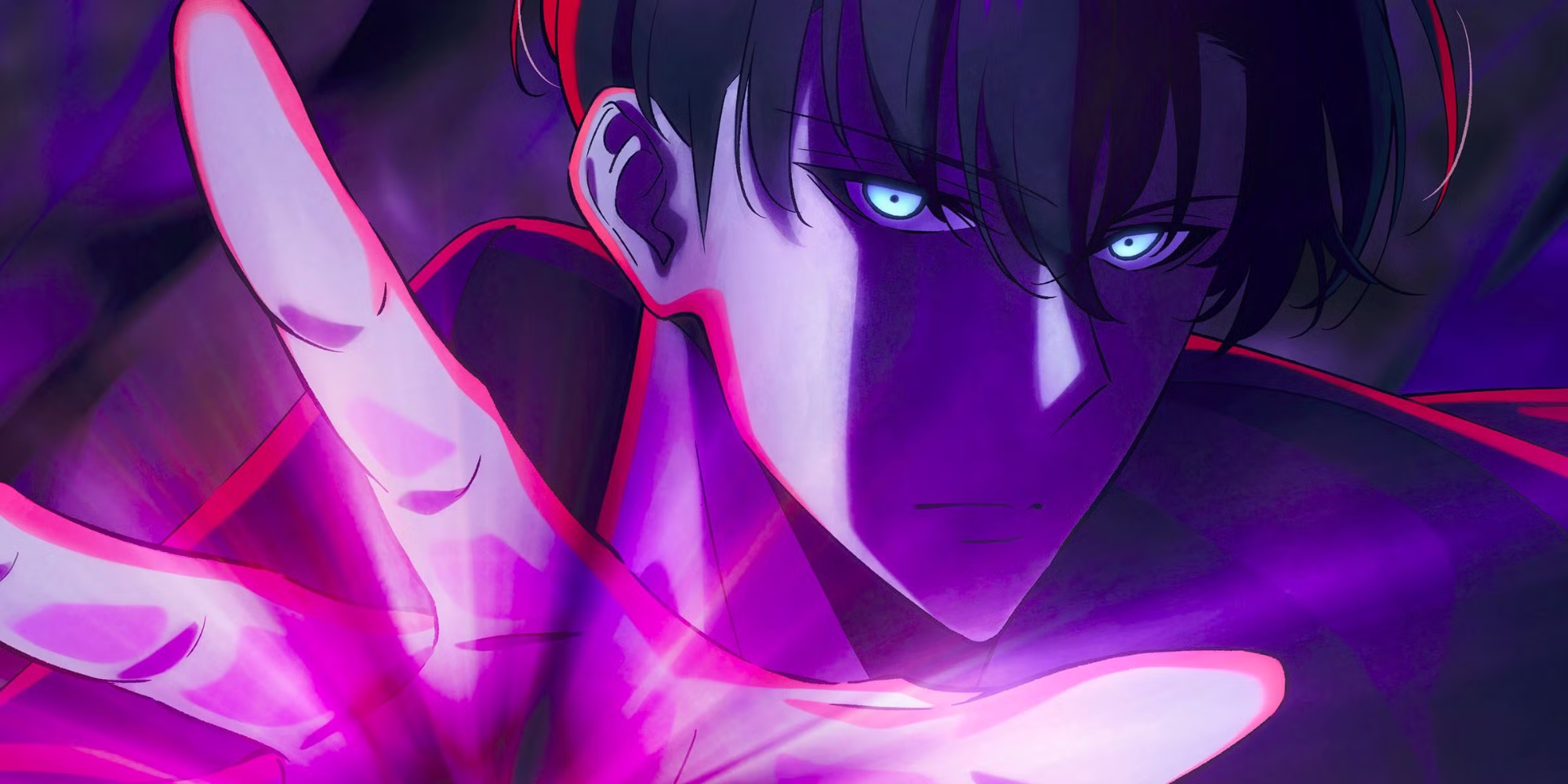 Jinwoo arrabbiato mentre utilizza i poteri dell'ombra