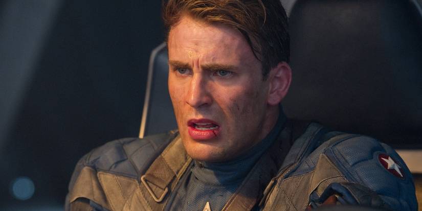 Steve Rogers as Captain America looking emotional in Captain America: The First Avenger
