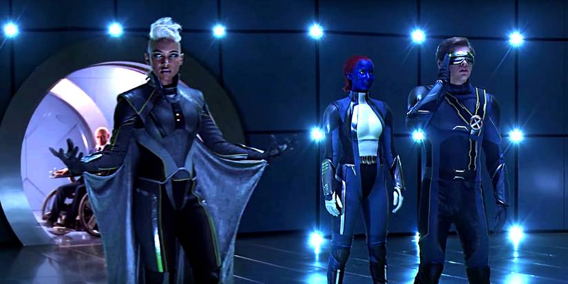 After Rewatching All 14 X-Men Movies In Order, The MCU Needs To Borrow These 8 Things 3 Storm, Mystique, and Cyclops wear their comic-accurate costumes in front of Professor X in X-Men Apocalypse's final scene