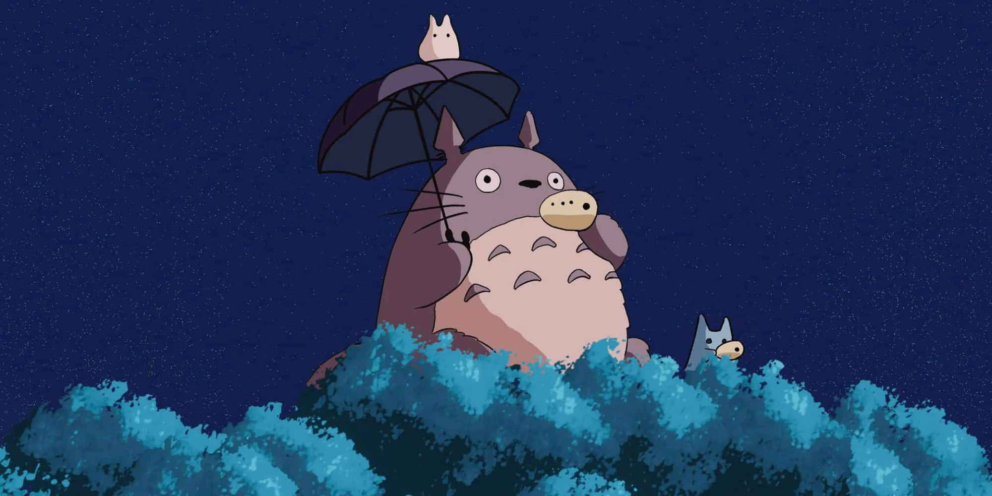 studio ghibli my neighbor totoro totoro and bunnies on top of a tree