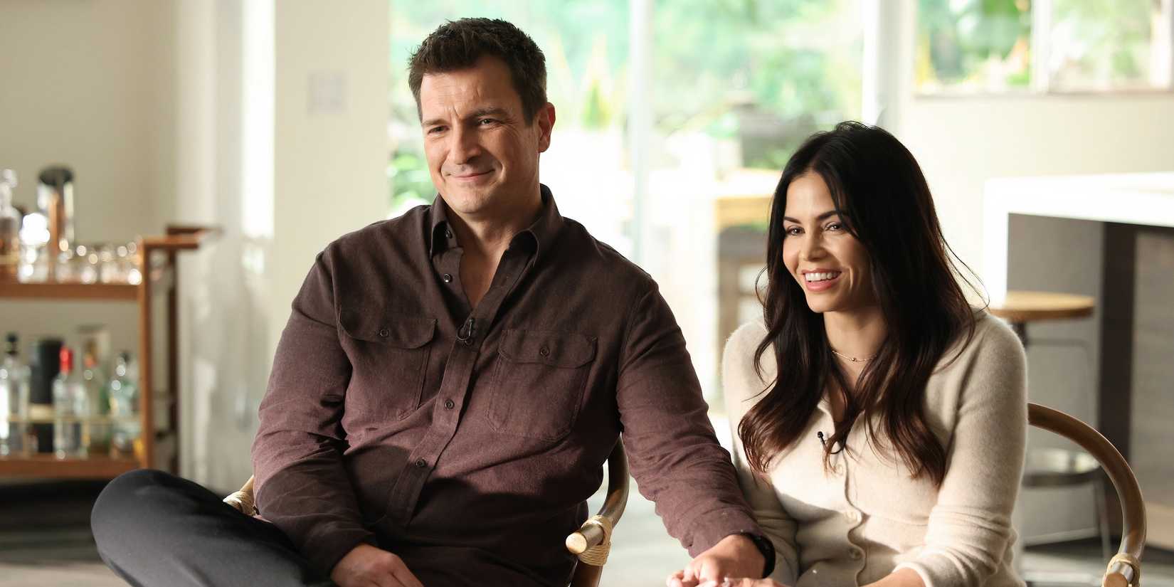 Nathan Fillion as John Nolan and Jenna Dewan as Bailey Nune in The Rookie