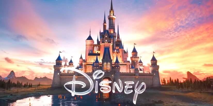 The sun setting behind the Disney castle logo