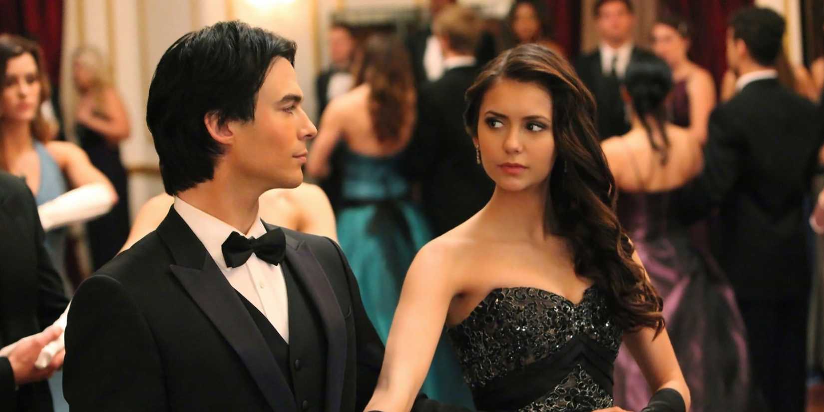 Elena and Damon dancing in The Vampire Diaries season 3, episode 14, "Dangerous Liasons"