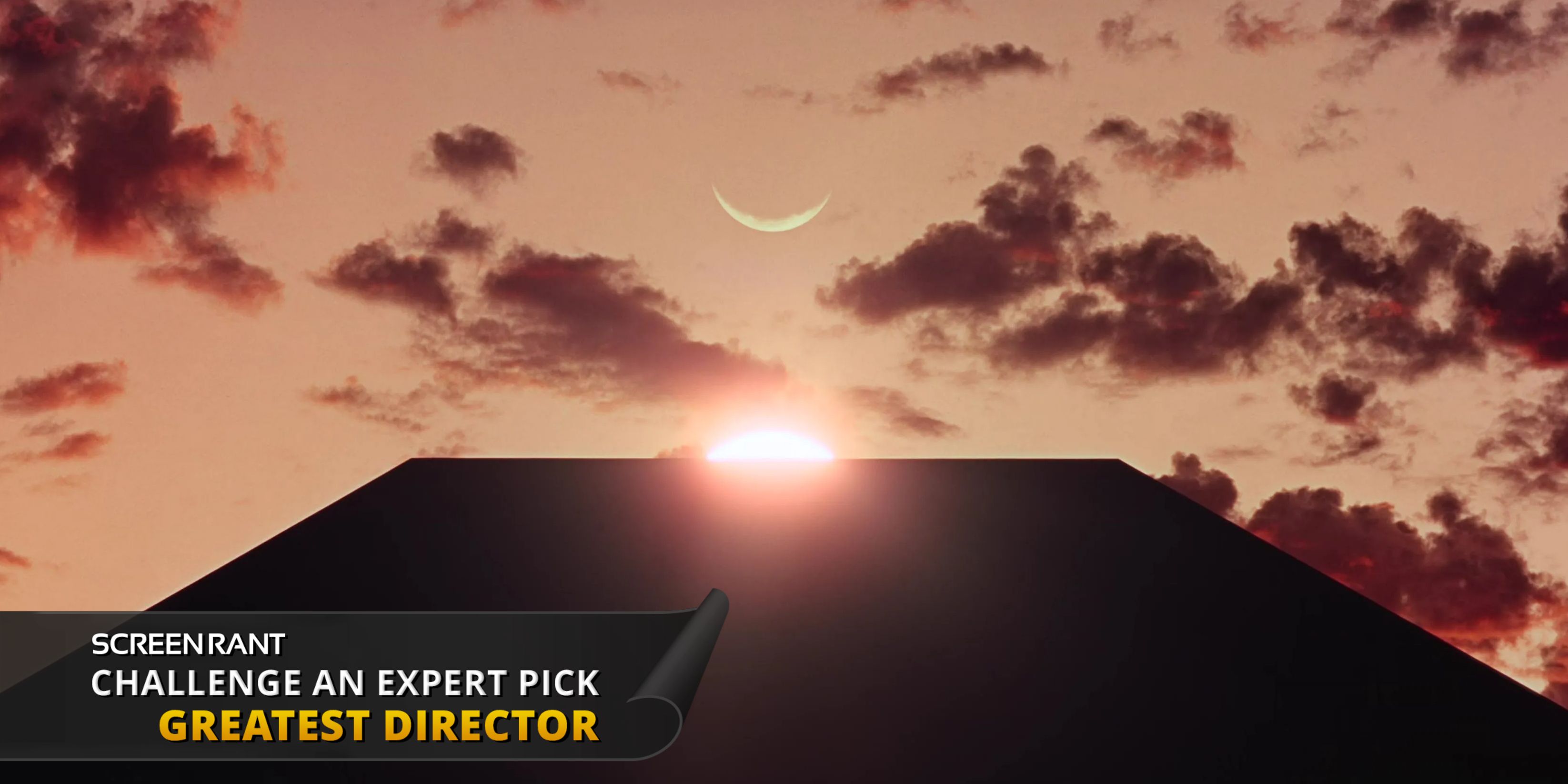 The view looking up from the face of the monolith in 2001 A Space Odyssey with the GOAT overlay